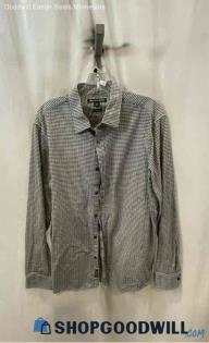 Michael Kors Men's Black/White Patterned Button Up Long Sleeve Shirt - Sz XL