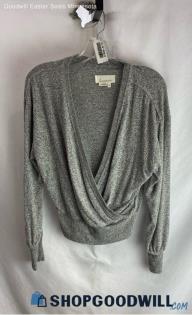 Anthropologie Women's Heather Gray Surplice Sweatshirt - Sz XS