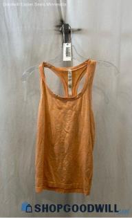 Lululemon Women's Orange Striped Racerback Tank Top - Sz 4