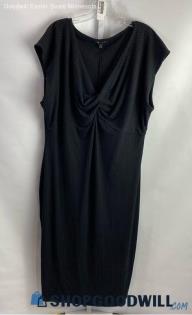 Lane Bryant Women's Black Cap Sleeve Surplice Ribbed Sheath Dress - Sz 22