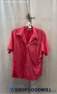 Columbia Women's Pink Ripstop Hybrid Tech Button Up - Sz L