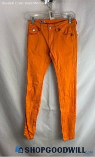 True Religion Women's Orange Skinny Jean - Sz 26