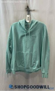 Columbia Women's Teal Logo Mountain Graphic Hoodie - Sz XL