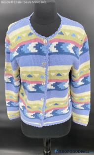 Christopher & Banks women's Pastel color pattern LS sweater