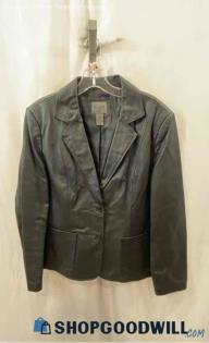 John Paul Richard Women's Black Leather Blazer Coat - Sz 14