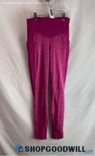 The North Face Women's Heathered Magenta Pocketed Side Ribbed Ankle Legging Sz S