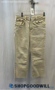 Zara Women's Cream Cropped Straight Jeans - Sz 6