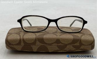 Coach Lizzie Signature Black/Gray Acetate Plastic Pillow Prescription Eyeglasses