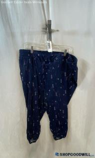 Torrid Women's Navy Patterned Pull On Cuffed Capri Jogger - Sz 2