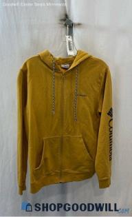 Columbia Men's Mustard Logo Graphic Zip Up Hoodie - Sz S