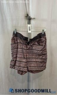 Columbia Women's Pink/Gray Striped Tech Shorts - Sz M