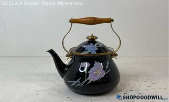 Mikasa Grande Chef UN710 Charisma Black Floral Tea Pot Kettle