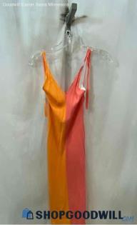 Zara Women's Orange Colorblock Sundress - Sz S