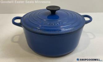 Le Creuset Blue Cast Iron Enamel Dutch Oven Pot Cookware w/Lid