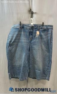 NWT Lane Bryant Women's Blue Light Washed Mid-Rise Wide Leg Crop Jeans - Sz 24