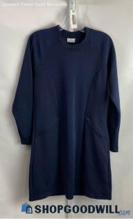 Columbia Women's Midnight Navy Ribbed Tech Sweater Dress - Sz M