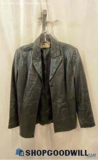 CLIO Women's Black Leather Coat - Sz 10