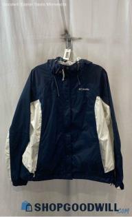 Columbia Women's Navy/White Rain Jacket - Sz XL