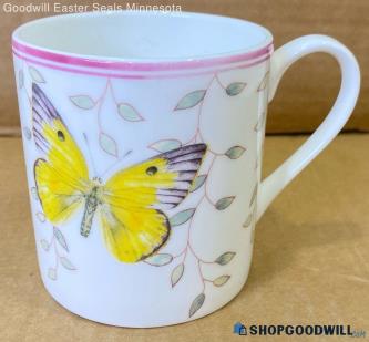 Lenox Yellow Butterfly Meadow Coffee Mug Porcelain/China Approx 3.5" LeLuyer