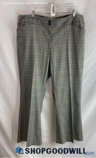 Lane Bryant Women's Black/White/Green Houndstooth Polyester Pants - Sz 22