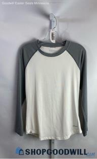 Patagonia Women's Gray/White Colorblock Long Sleeve Shirt - Sz S