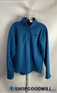 The North Face Men's Blue 1/4 Zip Sweater - Sz M