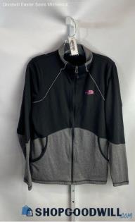 The North Face Women's Black/Gray Full Zip Sweater - Sz L