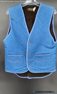 Six Gun by Protexall Men's Denim vest w/faux fur lining - Sz M