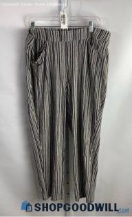 Chico's Women's Black/White Pinstripes Pull On Pant - Sz 16