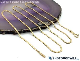 14K Yellow Gold Serpentine Chain Necklace 19 3/4" x 1.35mm Wide 2.81g