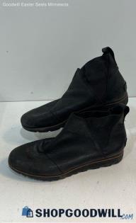 Sorel Womens Black Leather Ankle Booties Boot 8