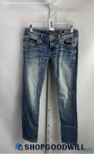 Miss Me Women's Blue Wash Skinny Cotton Jeans - Sz 28