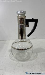 Vtg Wine Carafe Glass Pitcher W/ Cork Top