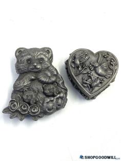 Vintage TORINO Bear + Birds Brooch, Earrings + Box Sets