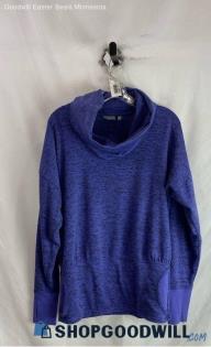 Athleta Women's Blue Heathered Knit Polyester Sweater - Sz M