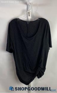 Lane Bryant Women's Heather Black Pullover Blouse - Sz 22