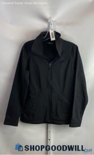 The North Face Women's Black Fleece Lined Full Zip Logo Softshell Jacket - Sz M