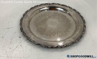 Oneida Silversmiths Silver Plated 15" Round Tray Vintage Serving Piece Decor