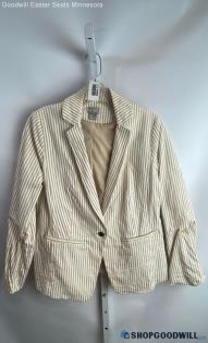 Chico's Women's Beige/White Button Blazer - Sz S