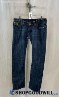 True Religion Women's Blue Mid-Rise Straight Jeans - Sz 29