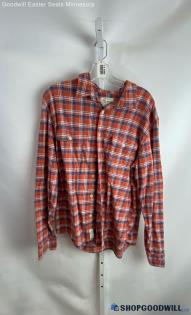 Lucky Brand Men's Red Button-Up Shirt - Sz L