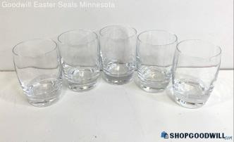 Set Of 5 Luigi Bormioli Italy Michelangelo Clear Glass Cups