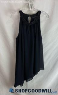 Lane Bryant Women's Black Bead Embellished Neckline A-Sym Hem Tank Top - Sz 14