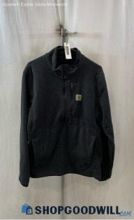 Carhartt Men's Charcoal Gray Fleece Henley Sweater - Sz M