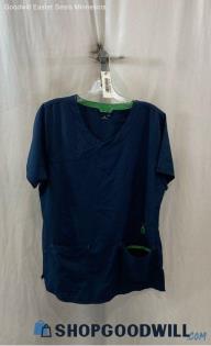 Carhartt Women's Navy Cargo Pocket V Neck Medical Scrub Top - Sz L