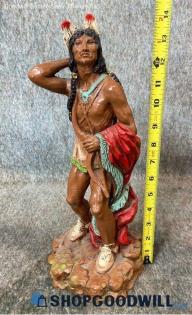 Universal Statuary 14" Vtg Native American Warrior Man Archer Figurine Art Decor