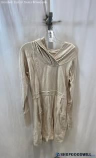 Athleta Women's Tan Heather Cowl Neck Hoodie Dress - Sz M