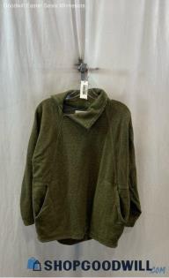 REI Men's Olive Hemp Textured Asymmetrical Henley Sweater - Sz M