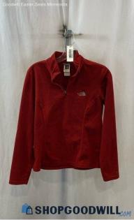 The North Face Women's Deep Red Fleece Henley Sweater - Sz M