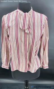 Suburban Petites Women's LS Stripe Shirt - Sz 8